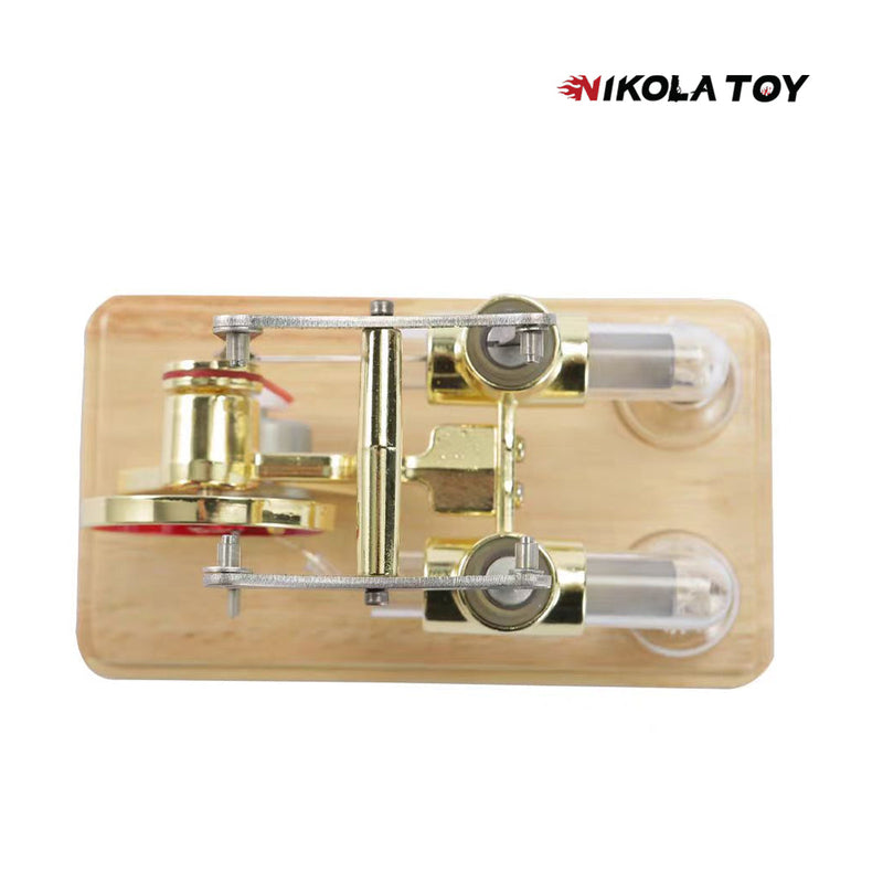 NikolaToy™ Bamboo based twin cylinder Stirling engine