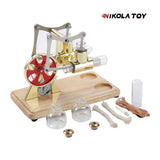 NikolaToy™ Bamboo based twin cylinder Stirling engine