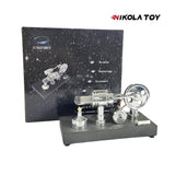 NikolaToy™ Mirror polished Stirling engine with embedded voltmeter and USB plug