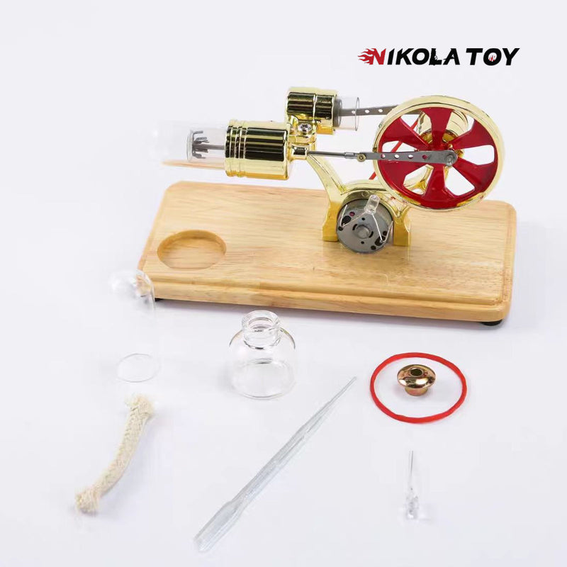 NikolaToy™ Bamboo based single cylinder Stirling engine