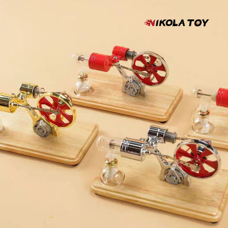 NikolaToy™ Bamboo based single cylinder Stirling engine