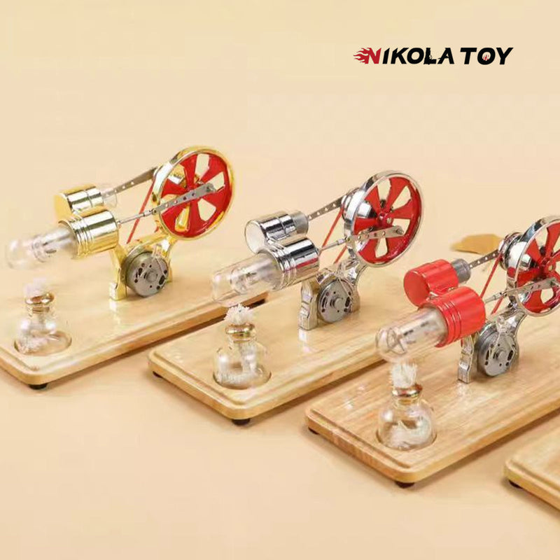 NikolaToy™ Bamboo based single cylinder Stirling engine