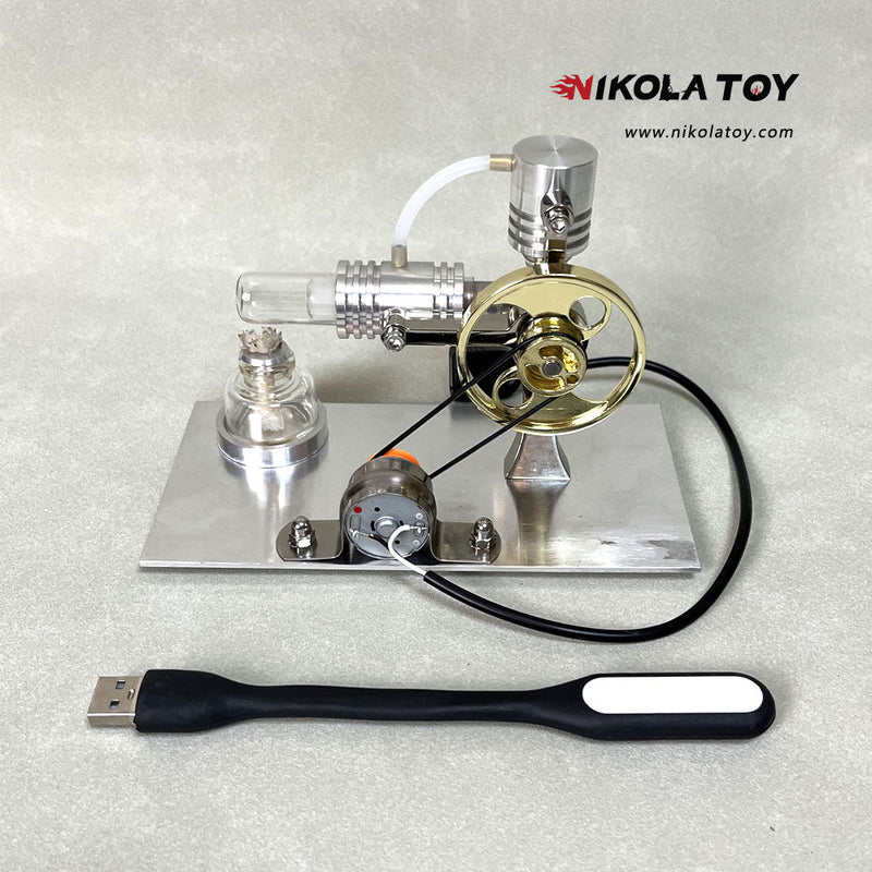 NikolaToy™ L-type Stirling engine model - power generation+LED light